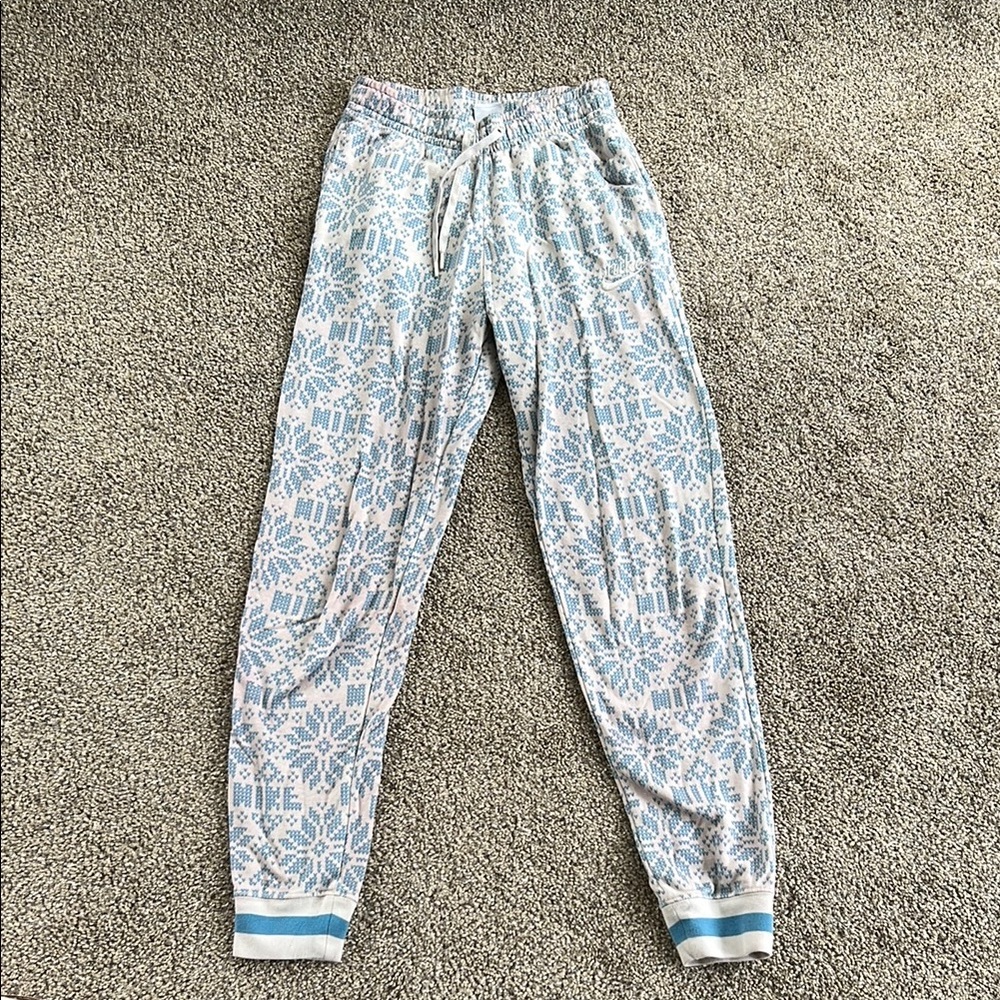 Nike Blue and White Pajama Pants